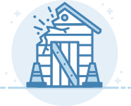 Shed demolition icon